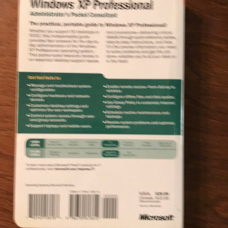 Microsoft Windows XP Professional Administrator's Pocket Consultant