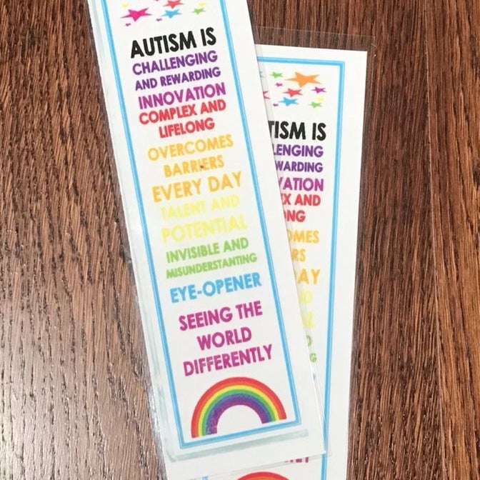 Autism Awareness Bookmark (Laminated!) ~ 2.5” x 8.5” ~ bookish