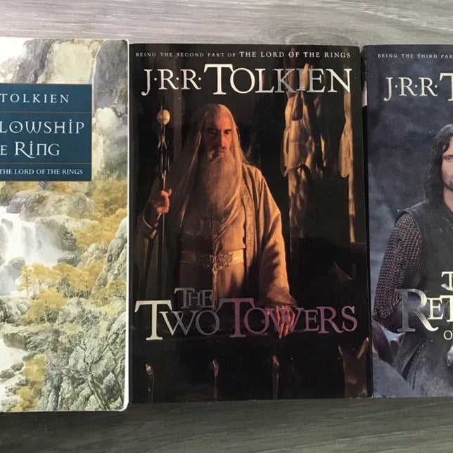 Lot Of (3) JRR Tolkien Lord Of The Rings 1994 Houghton Mifflin Ed. Books 1, 2, 3