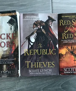 Lot Of (3) The Lies of Locke Lamora + Republic Of Theives + Red Seas Under Red Skies: (The Gentleman’s Bastards) Trilogy ~ Epic Fantasy