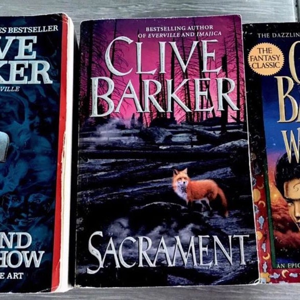 Lot Of (3) Clive Barker VTG Horror Fantasy novels ~ Sacrament, The Great And Secret Show, Weaveworld