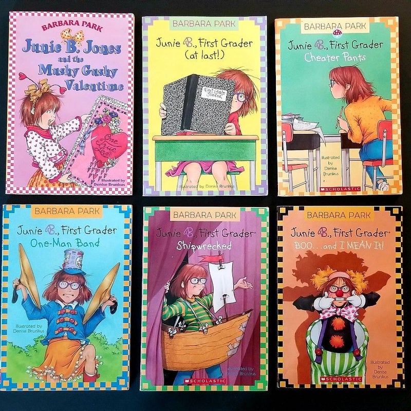 SET OF 15 SCHOLASTIC JUNIE B. JONES BOOKS BARBARA PARK EARLY 1990s CHECKERED BORDER COVERS LOT #2