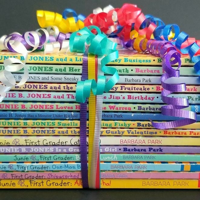 SET OF 15 SCHOLASTIC JUNIE B. JONES BOOKS BARBARA PARK EARLY 1990s CHECKERED BORDER COVERS LOT #2