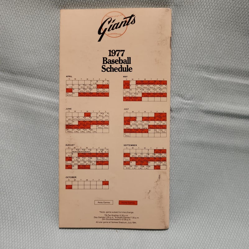 San Francisco Giants 1977 Official Media Guide