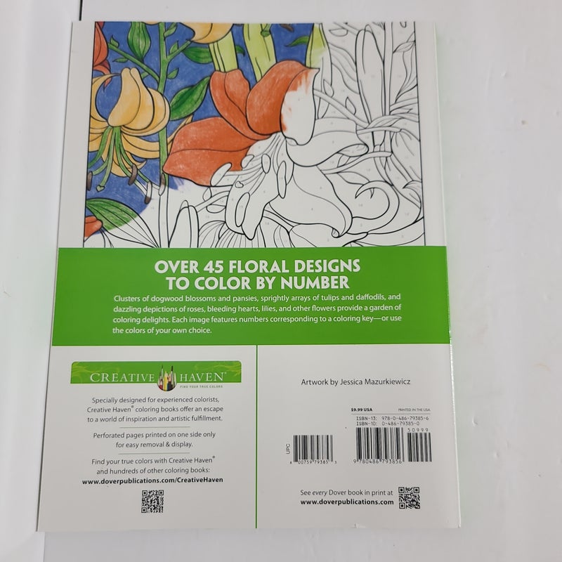 Creative Haven Floral Design Color by Number Coloring Book