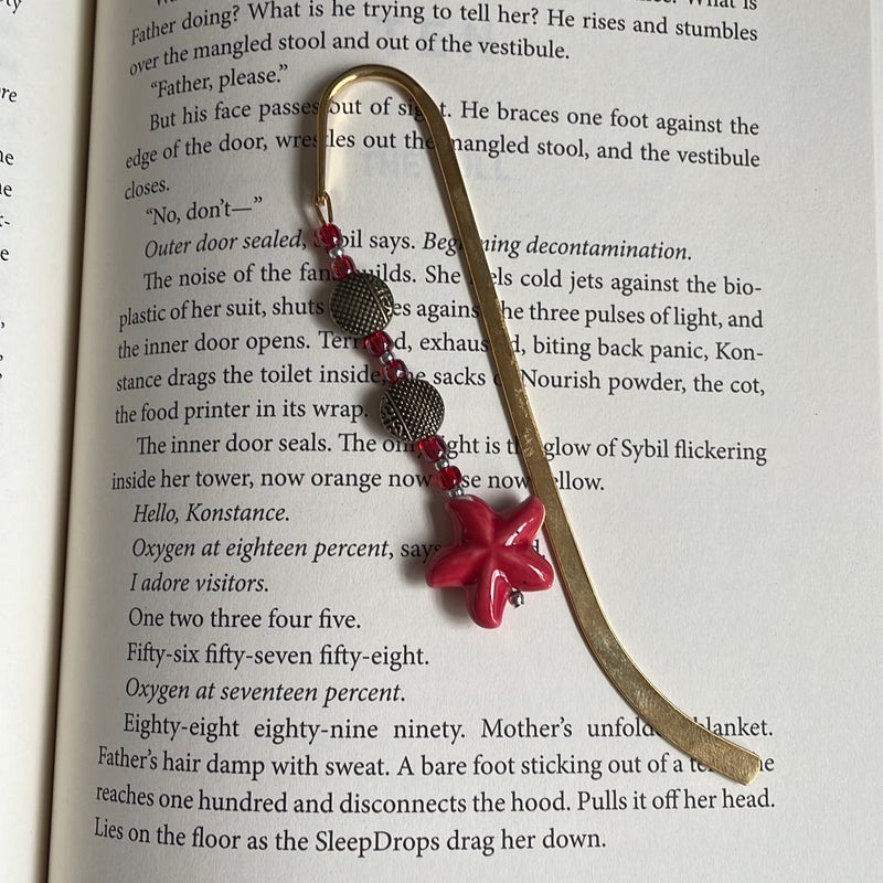 Gold & Red Starfish Bookmark