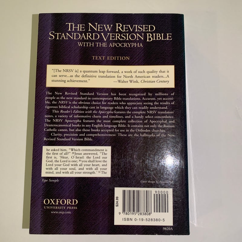 The New Revised Standard Version Bible with Apocrypha