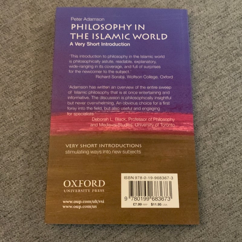 Philosophy in the Islamic World: a Very Short Introduction