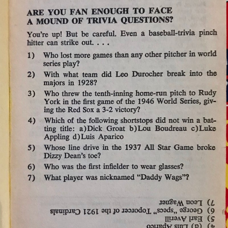 The Ultimate Baseball Quiz Book