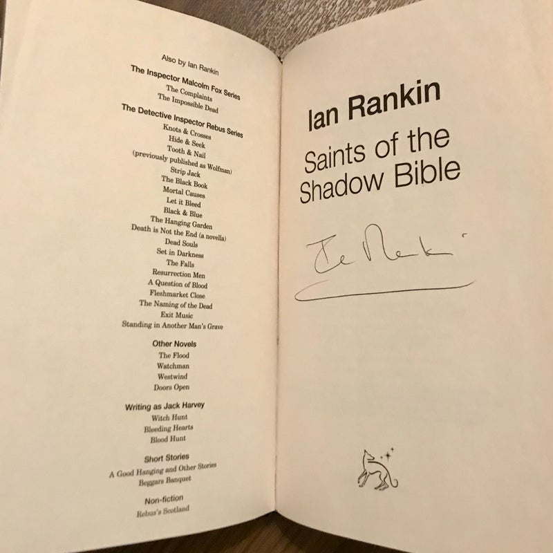 SIGNED—Saints Of The Shadow Bible (Inspector Rebus #19)