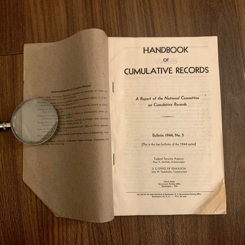 Handbook of Cumulative Records Bulletin 1944, Number 5