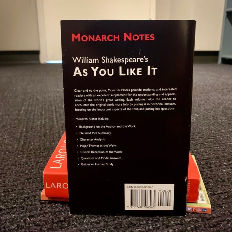Monarch Notes: William Shakespeare’s As You Like It