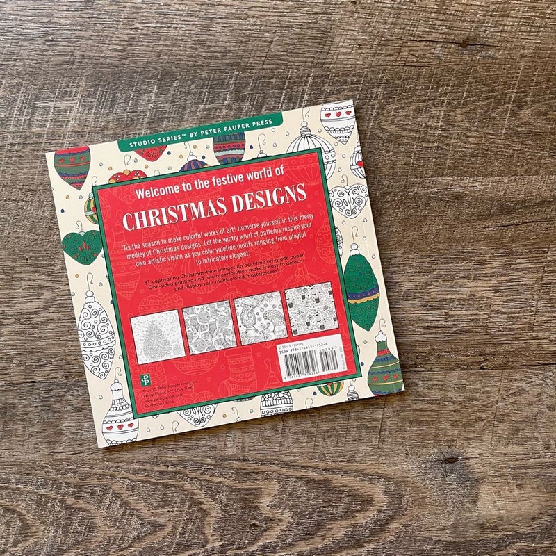 Christmas Designs Artist's Coloring Book (31 Stress-Relieving Designs)
