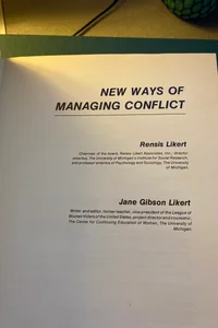 New Ways of Managing Conflict