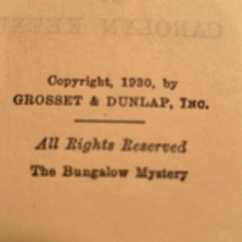  Nancy Drew The Bungalow Mystery 1930