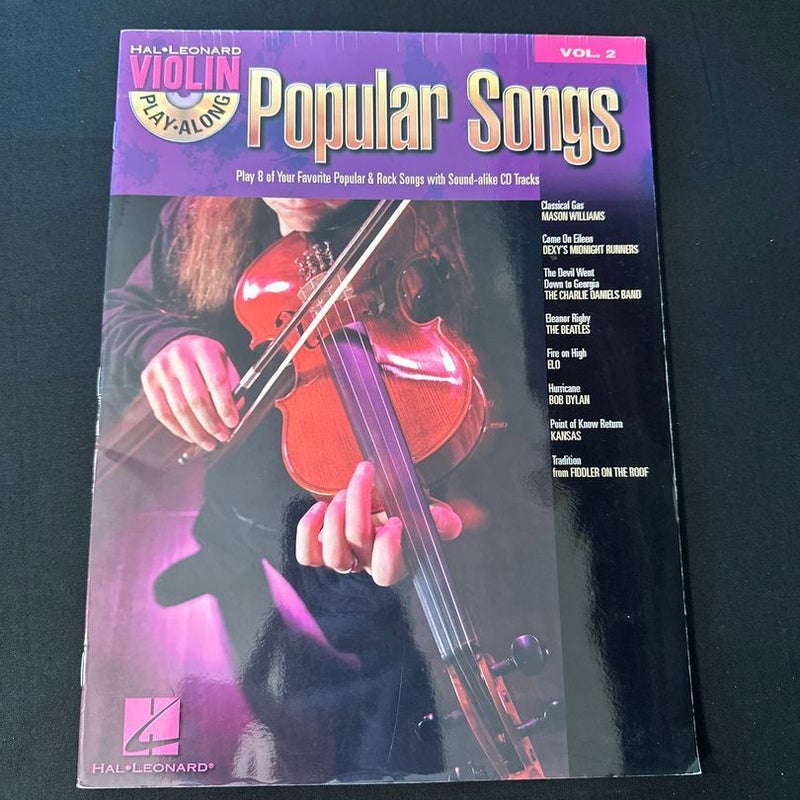 Popular Songs Violin Play-Along Volume 2 Book/Online Audio