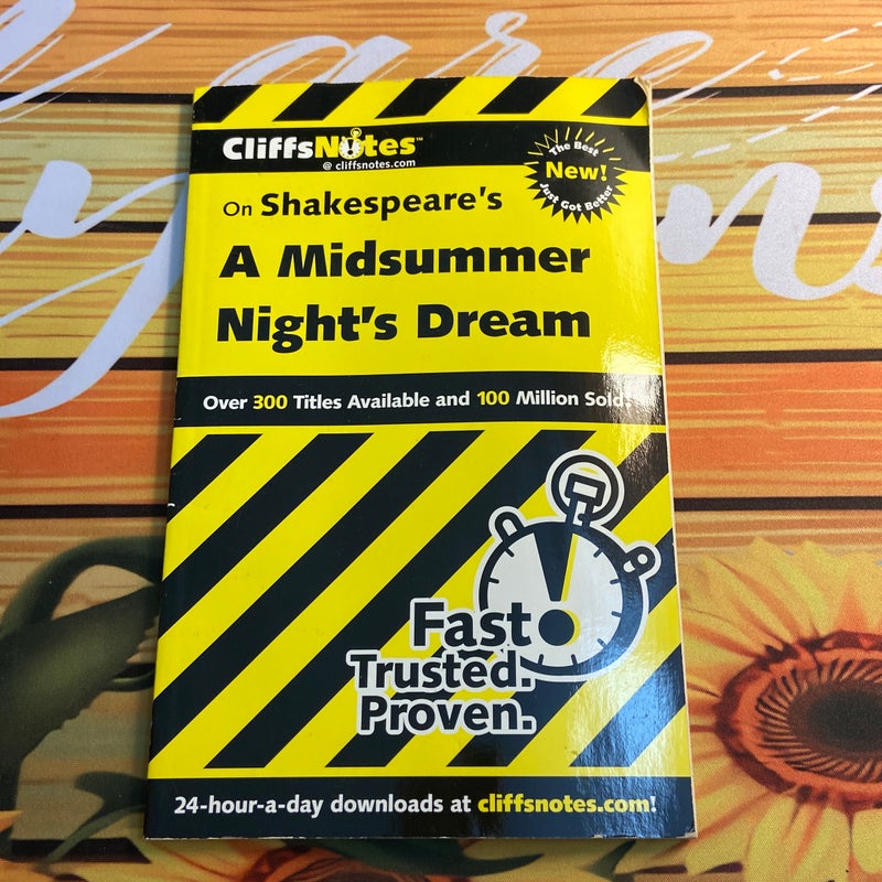 CliffsNotes on Shakespeare's A Midsummer Night's Dream