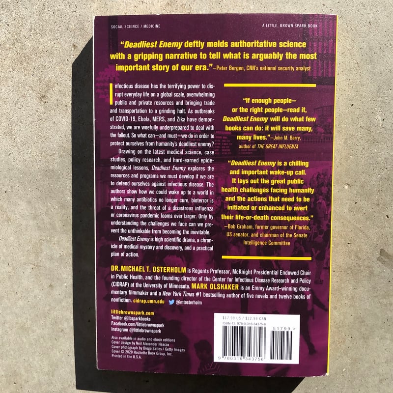 Deadliest Enemy By Michael T Osterholm Paperback Pangobooks