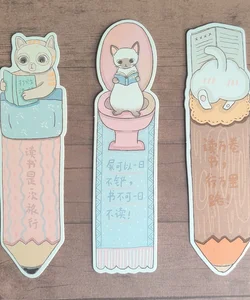 Cat Themed Bookmark Set 1