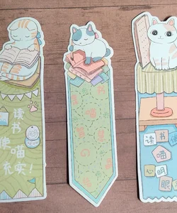 Cat Themed Bookmark Set 3