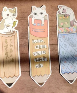 Cat Themed Bookmark Set 7