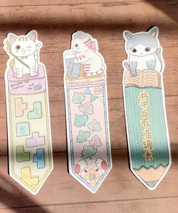 Cat Themed Bookmark Set 8