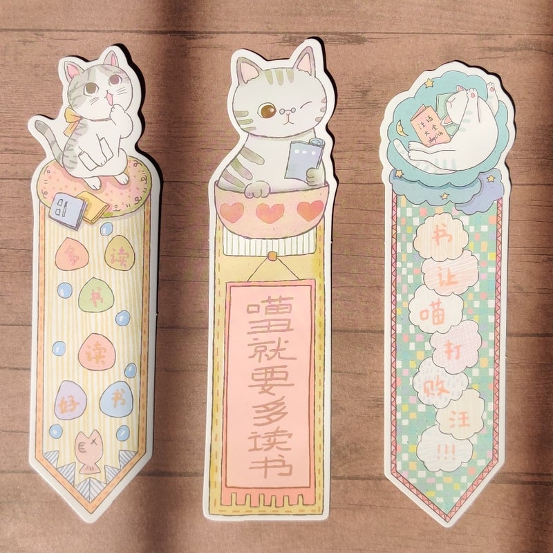 Cat Themed Bookmark Set 9
