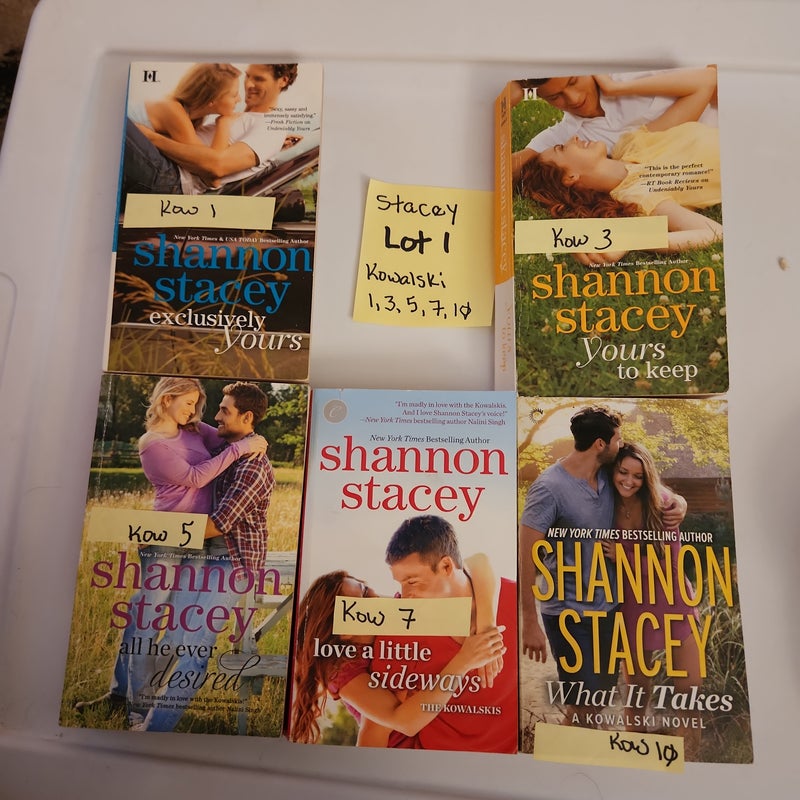 Stacey LOT #1/ Exclusively Yours (1), Yours to Keep (3), All he ever desired (5), love a little sideways (7) & what it takes (10) SET BUNDLE SERIES