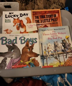 3 Little Pigs LOT/ My Lucky Day, Bad Boys, The Three Little Wolves and the Big Bad Pig and The True Story of the Three Little Pigs