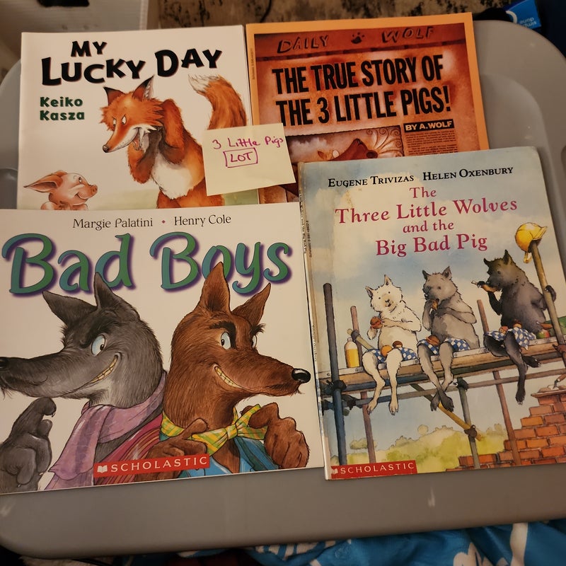 3 Little Pigs LOT/ My Lucky Day, Bad Boys, The Three Little Wolves and the Big Bad Pig and The True Story of the Three Little Pigs
