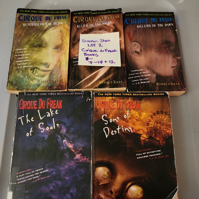 Darren Shan LOT #2/ Hunters of the Dusk, Allies of the Night, Killers of the Dawn, The Lake of Souls, Sons of Destiny