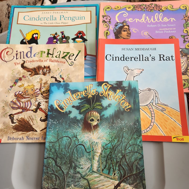 Cinderella LOT / fractured retellings tales Cinderhazel, Cinderella Penguin, Cinderella's Rat, Cinderella Skeleton and Cendrillon