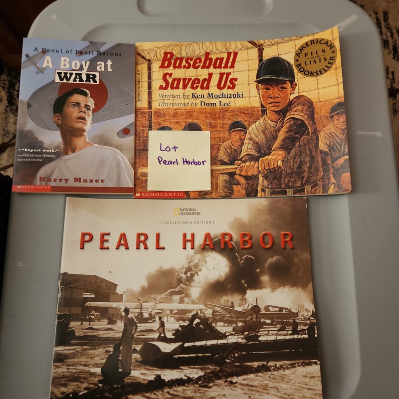 Pearl Harbor LOT/ A Boy at War, Baseball Saved Us and 2 copies of Pearl Harbor