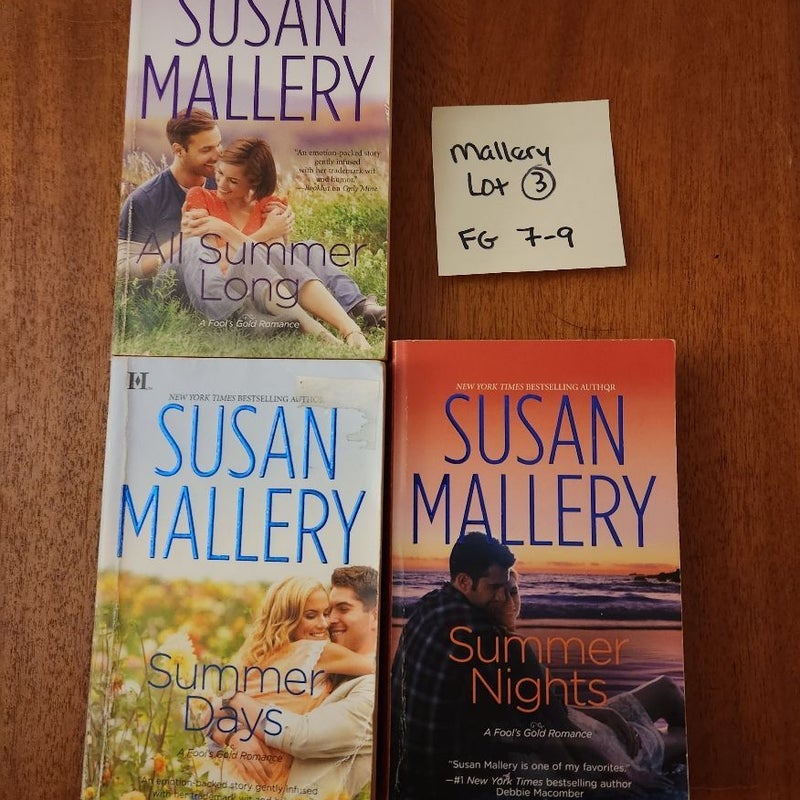 Susan Mallery LOT #3/ All Summer Long, Summer Days, Summer Nights