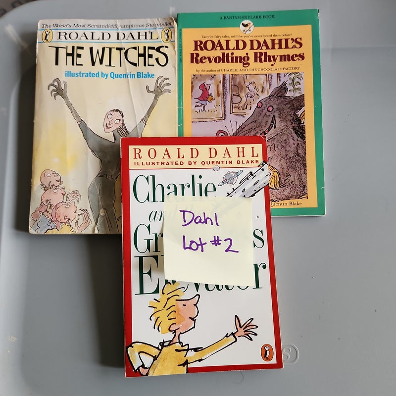 Dahl LOT #2/ Revolting Rhymes, Charlie and the Great Glass Elevator and The Witches