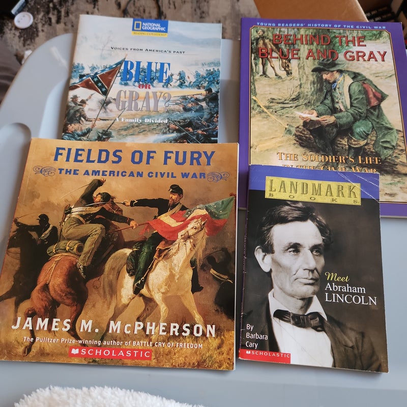 Civil War LOT/ Fields of Fury, Behind the Blue and Gray, Meet Abraham Lincoln and Reading Expeditions (Social Studies: Voices from America's Past): Blue or Gray? a Family Divided