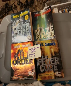 Dashner LOT /The Death Cure (Maze Runner, Book Three), The Maze Runner (1), The Kill Order (3), and The Fever Code (5)