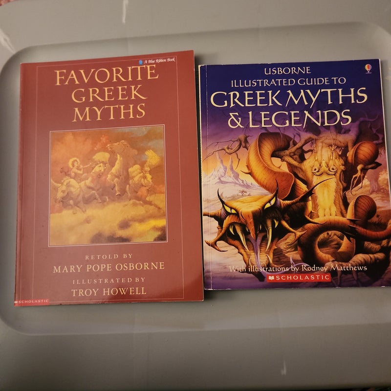 Greek LOT / Usborne illustrated guide to Greek Myths and Legends and Favorite Greek Myths