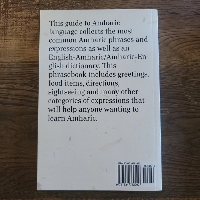 Amharic Language: the Amharic Phrasebook and Dictionary