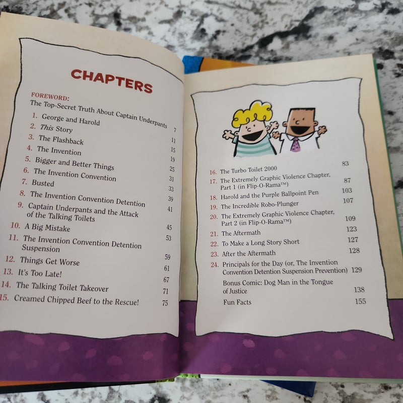 FULL COLOR Captain Underpants Book 1, 2 and 4