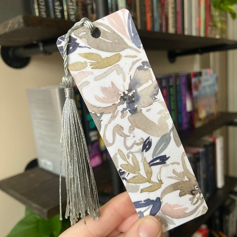 Floral Bookmark (Blues & Grays)