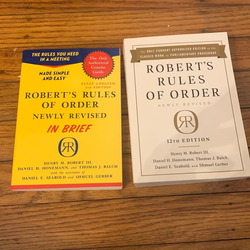 Robert's Rules of Order Newly Revised, 12th Edition by Henry M. Robert ...