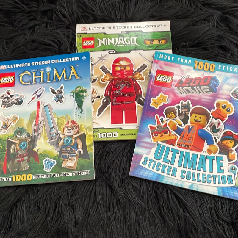 3 Lego ultimate sticker collection books 
