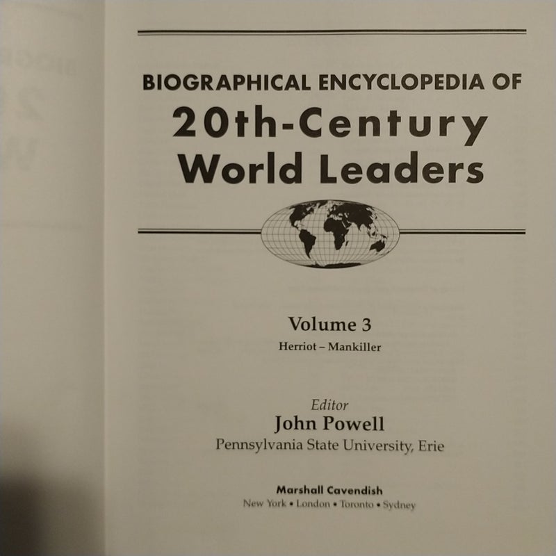 Biographical Encyclopedia of 20th Century World Leaders