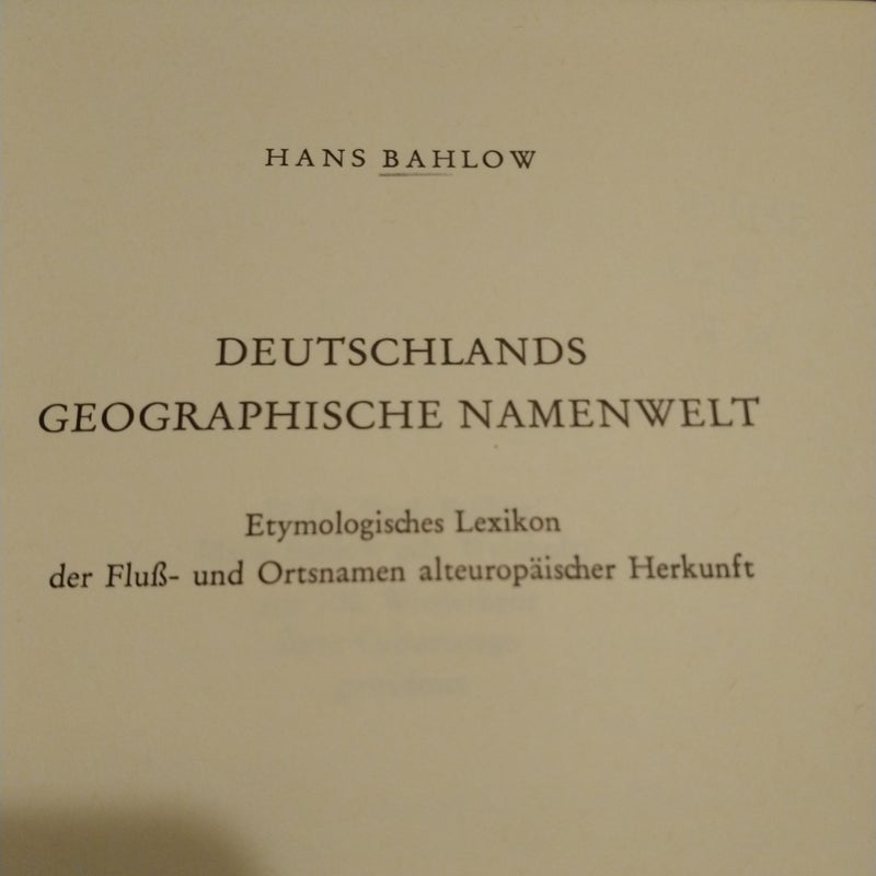 Deutschland Geographische Namenwelt 