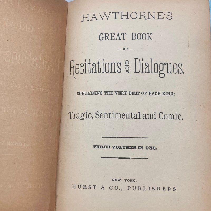 Hawthorne’s Great Book of Recitations and Dialogue 