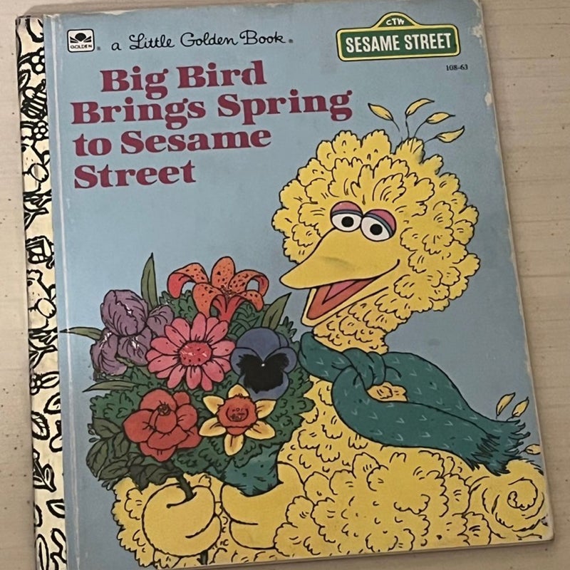Two Vintage 1985 Big Bird Little Golden Books Sesame Street