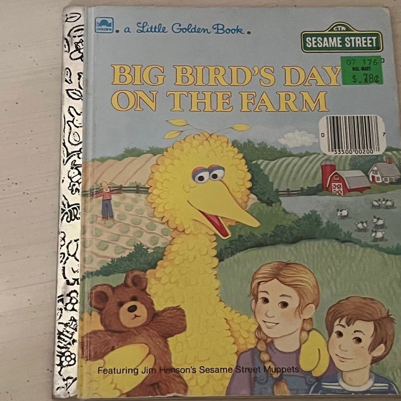Two Vintage 1985 Big Bird Little Golden Books Sesame Street