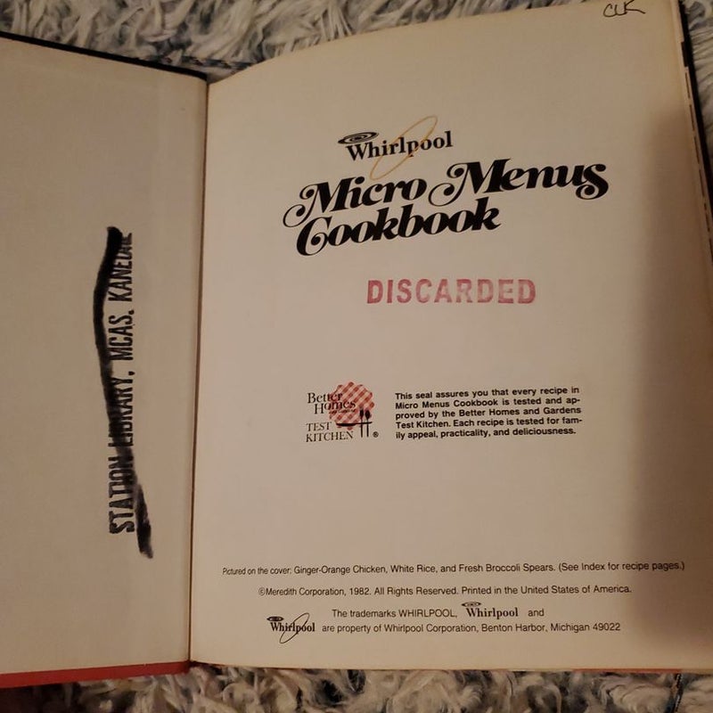 Micro menus cookbook