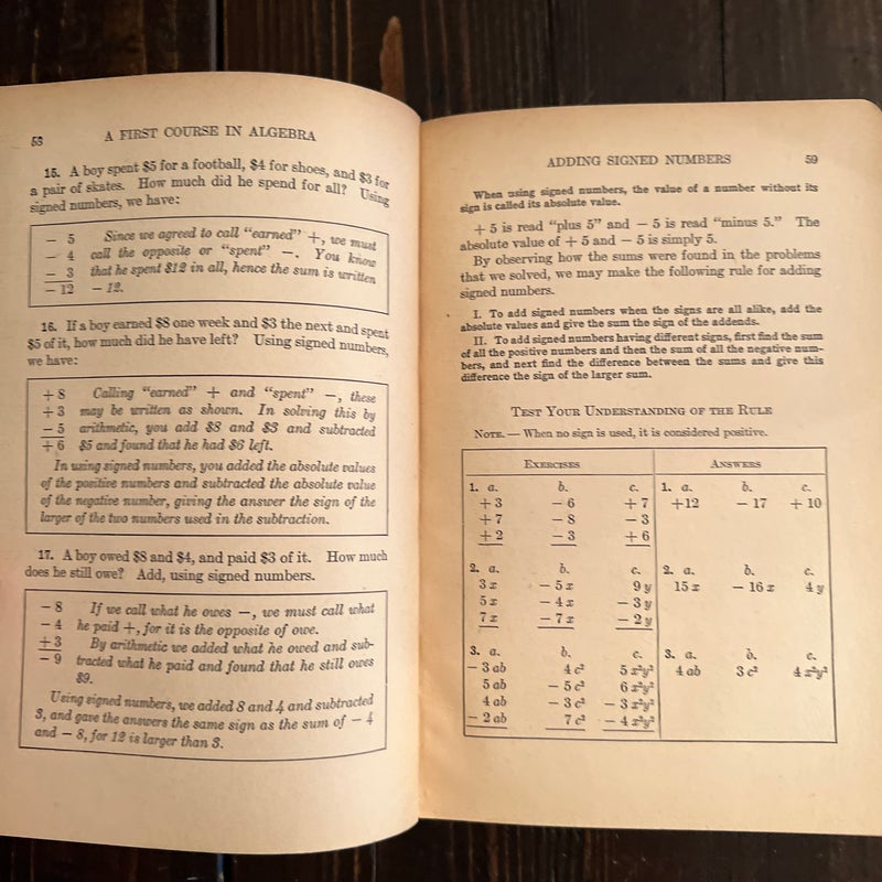 A First Course in Algebra Part 1